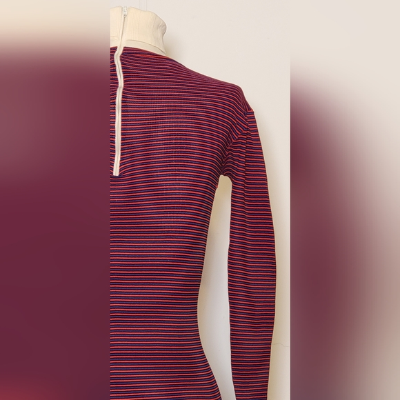 Red, blue and white stripped vintage bodysuit. Has room to stretch. - Picture 6 of 8